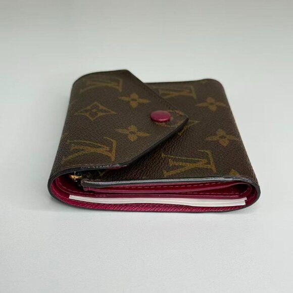 Louis Vuitton Monogram Canvas Small Card Holder Brown Goods with Red Button - Picture 4 of 7